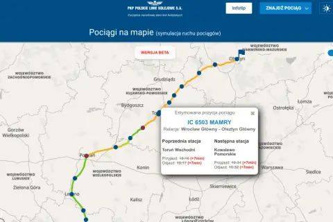 Jak sprawdzić, gdzie jest pociąg? Śledź go na mapie!