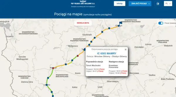 Jak sprawdzić, gdzie jest pociąg? Śledź go na mapie!
