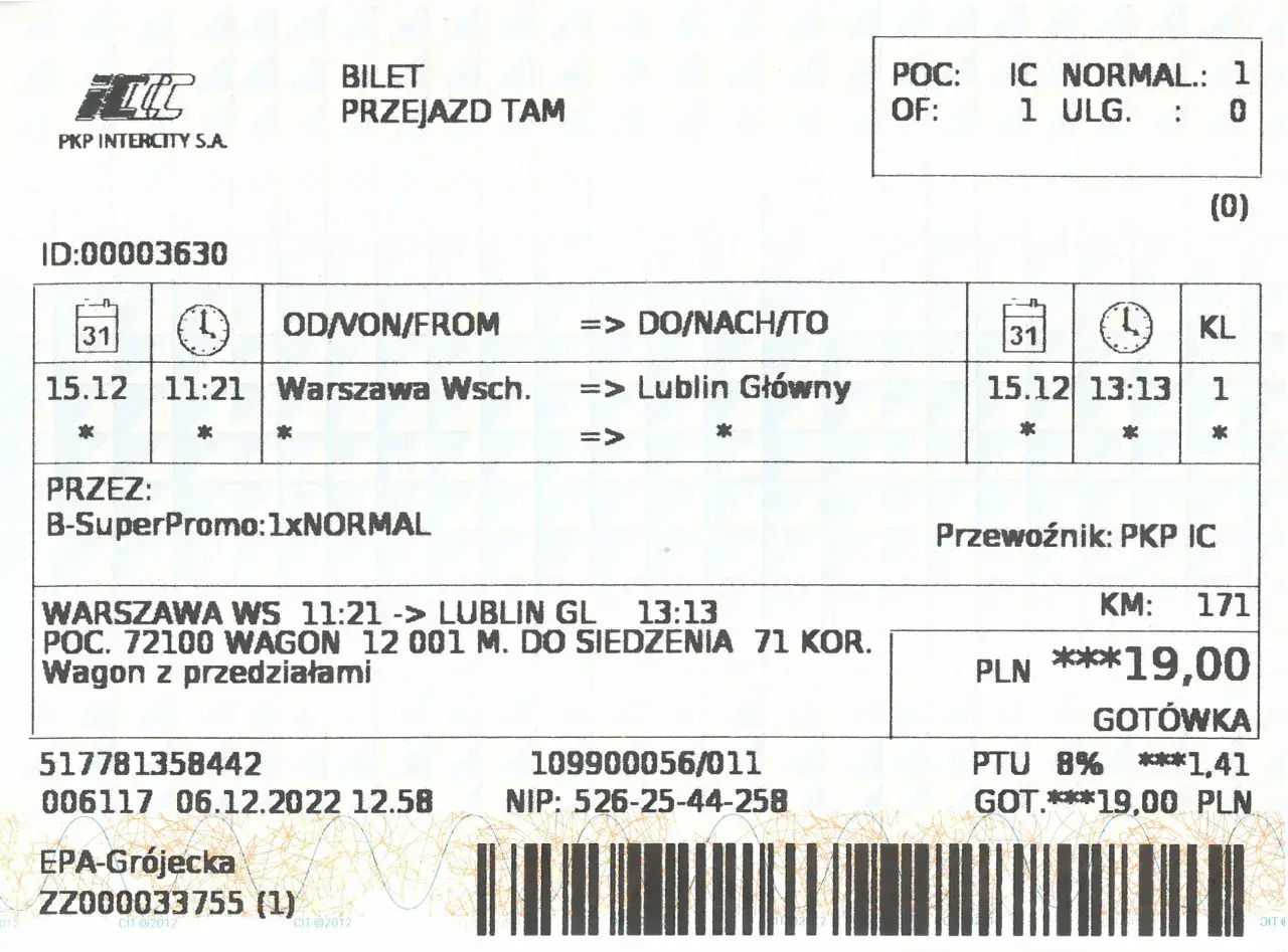 Bilet w pociągu PKP Intercity: Czy to możliwe? Uniknij kary!