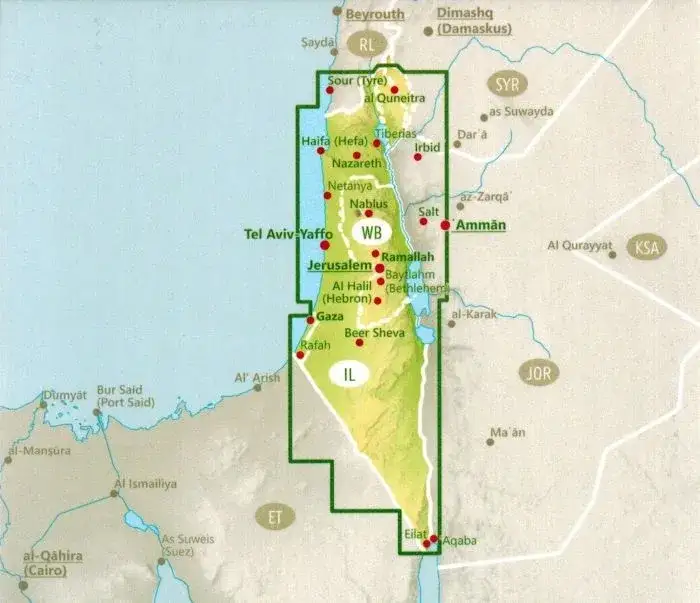 mapa bezpieczeństwa Izraela dla turystów
